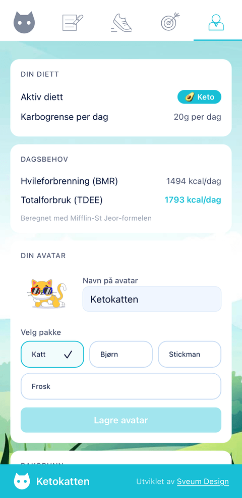 Innstillinger og avatar