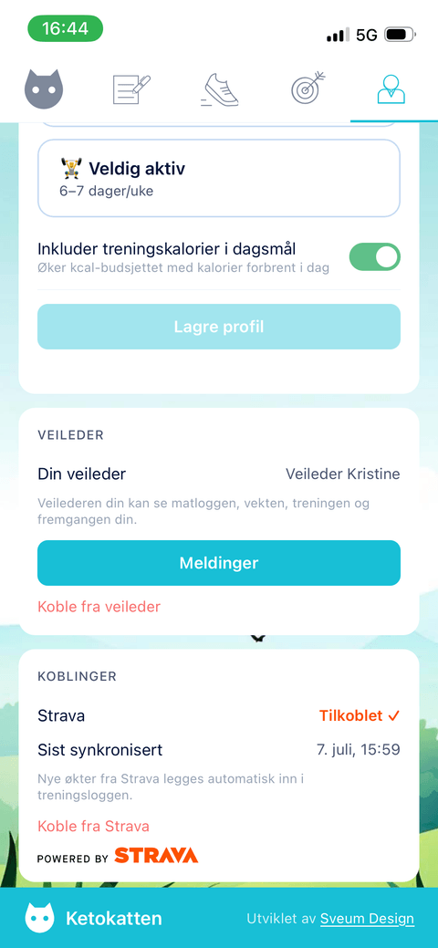 Koblinger: Strava tilkoblet med automatisk synkronisering